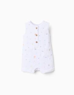 -Combishort sans manches en coton avec motif coquillage
