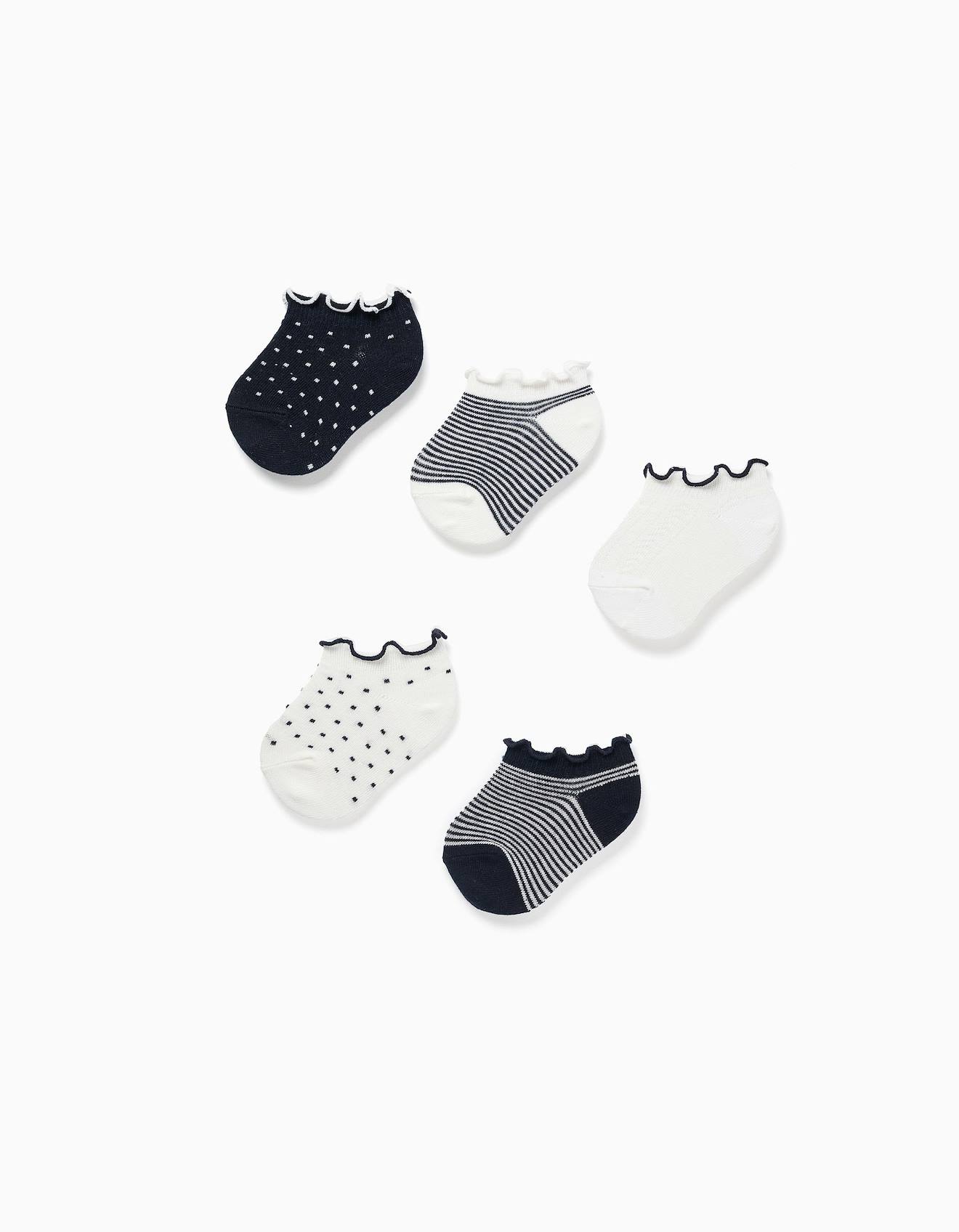 5 Paires De Chaussettes Rayures Pois Multicolore 10 €