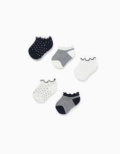 5 paires de chaussettes à rayures/à pois  - vertbaudet enfant