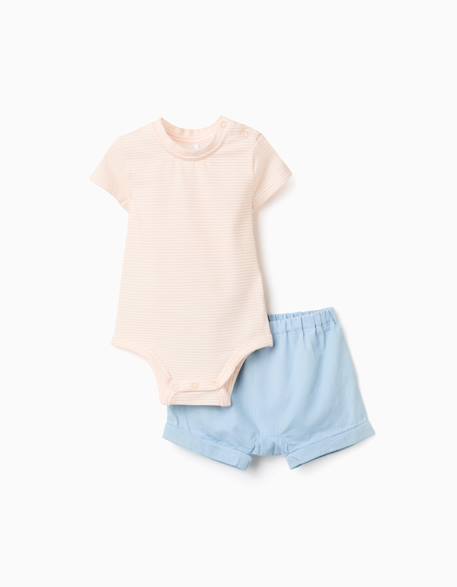 Bébé-Body à rayures + short en jean