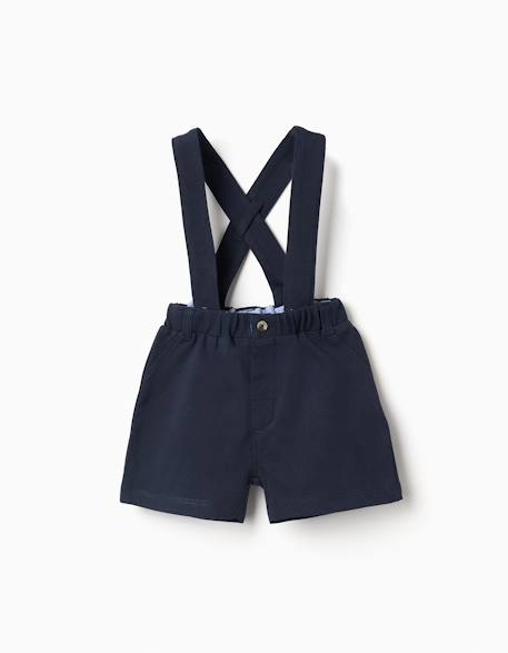 Bébé-Short-Short en piqué de coton avec bretelles