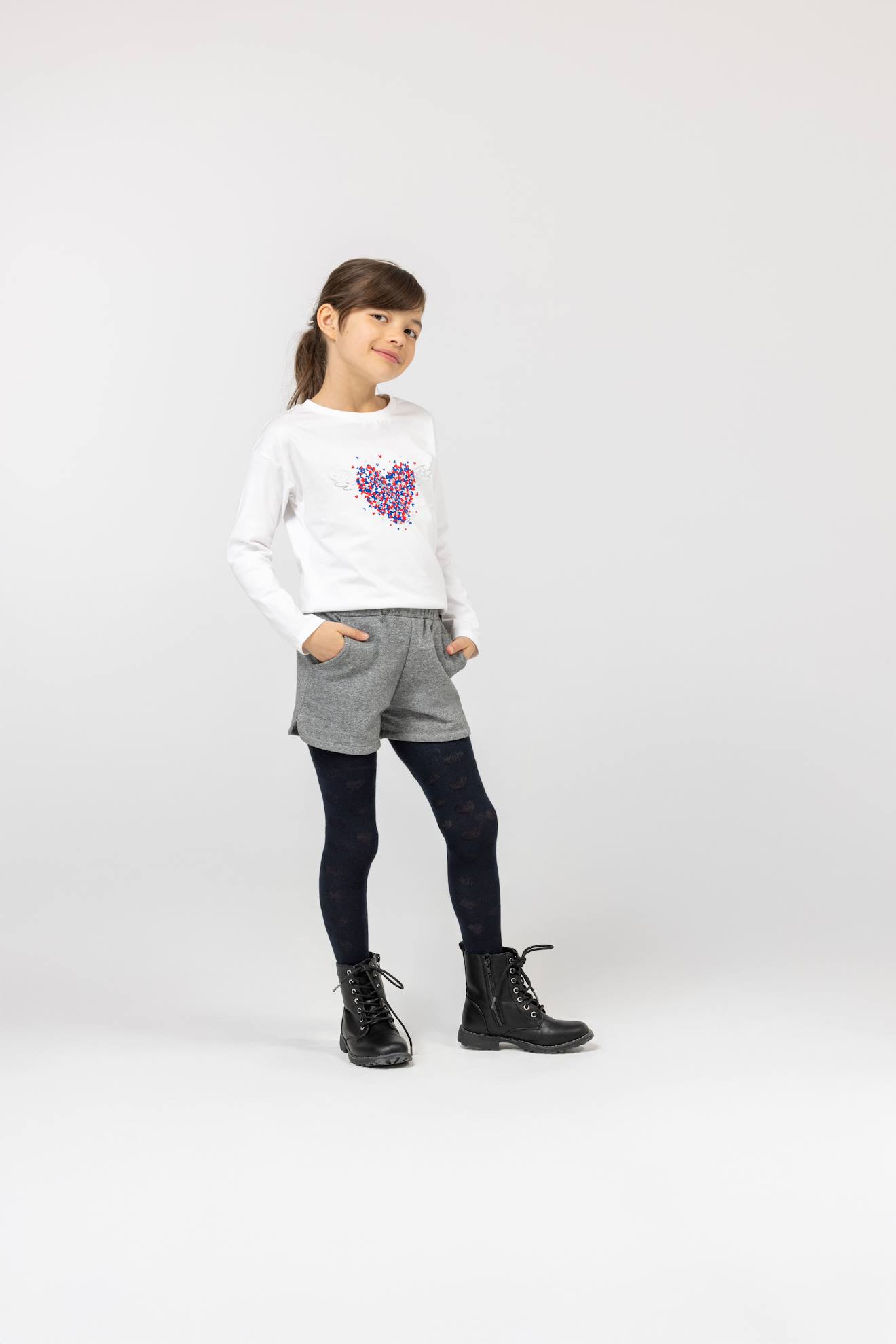 T-shirt Manches Longues 100 Coton Fille Blanc Casse 11 €