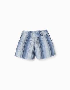 -Short en coton à rayures et taille élastique