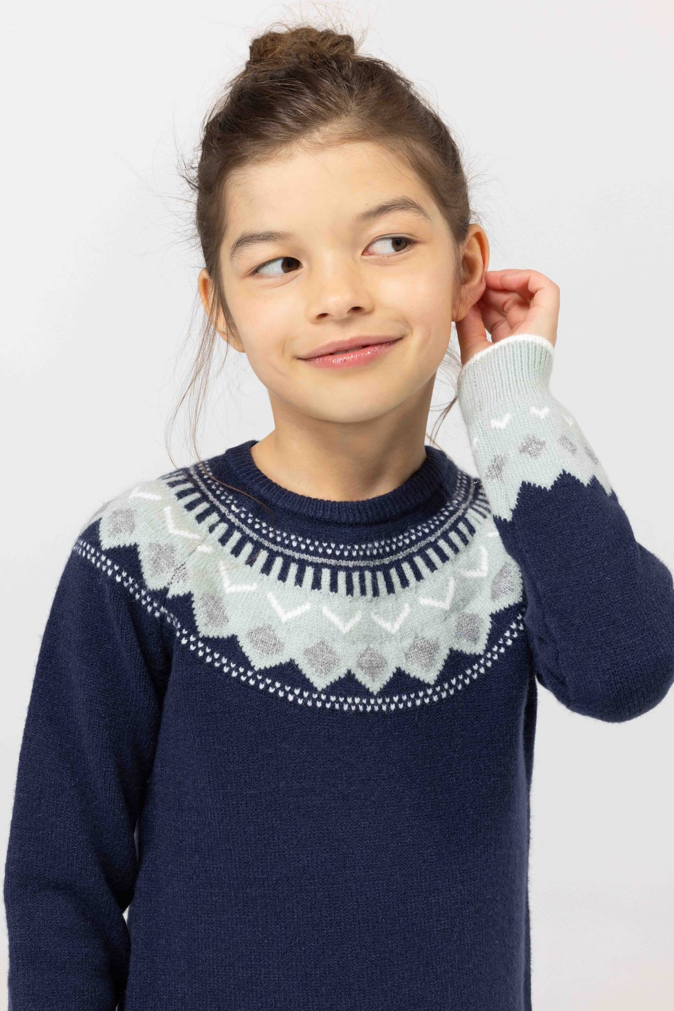 Robe Manches Longues Fille Indigo