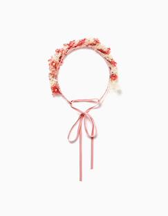 Serre-tête avec application de fleurs et leins à nouer  - vertbaudet enfant