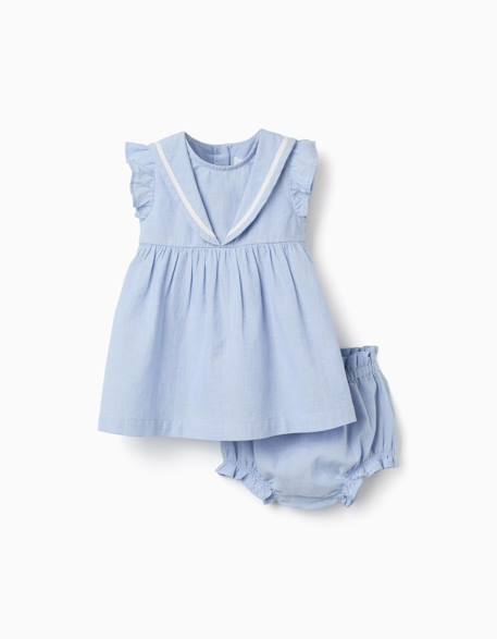 Bébé-Robe sans manches + bloomer en coton