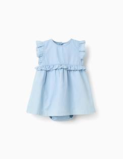 -Robe en jean en coton avec volants