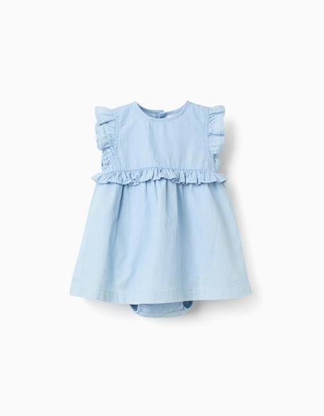Bébé-Robe en jean en coton avec volants