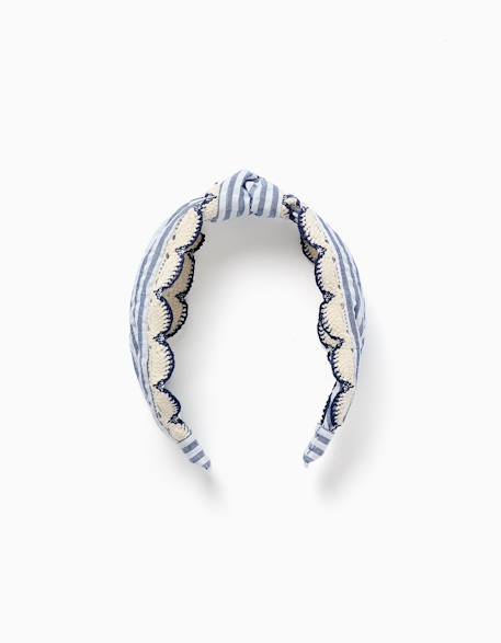 Serre-tête à rayures et bordure au crochet  - vertbaudet enfant