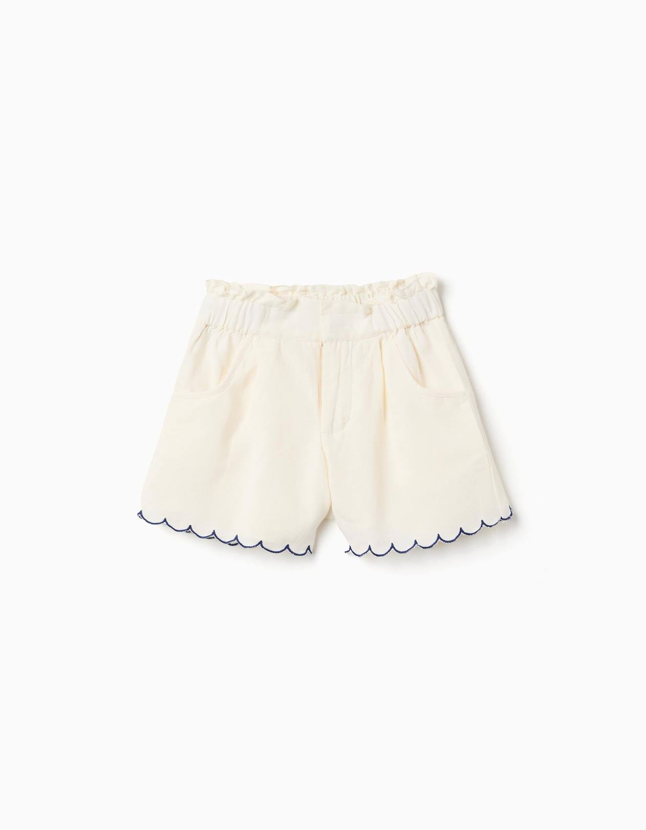 Short En Coton Et Lin Avec Taille Paperbag Beige Clair 18 €