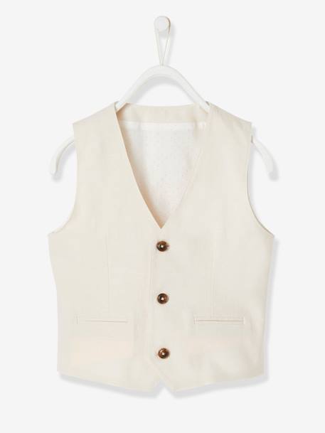 Veste garçon cérémonie sans manches en coton/ lin  - vertbaudet enfant