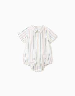 Body-chemise en coton à rayures ethniques b&s  - vertbaudet enfant