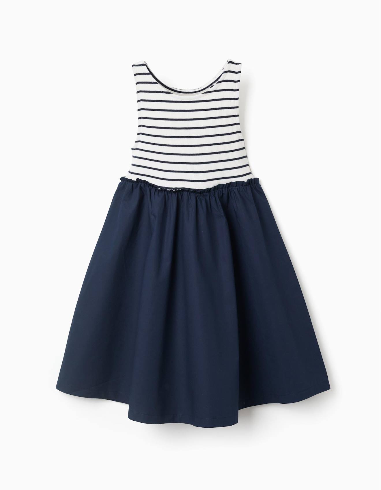 Robe Bi-matire Sans Manches Rayures Bleu Fonc 17 €