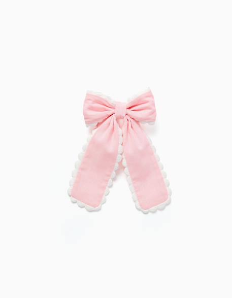 Barrette pour cheveux à nœud avec bord festonné  - vertbaudet enfant