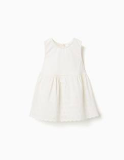 -Blouse sans manches en coton avec broderie anglaise