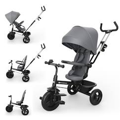 Puériculture-Tricycle évolutif 6-en-1 ASTON 2 PLUS avec siège pivotant 360°, dossier inclinable et poignée parentale