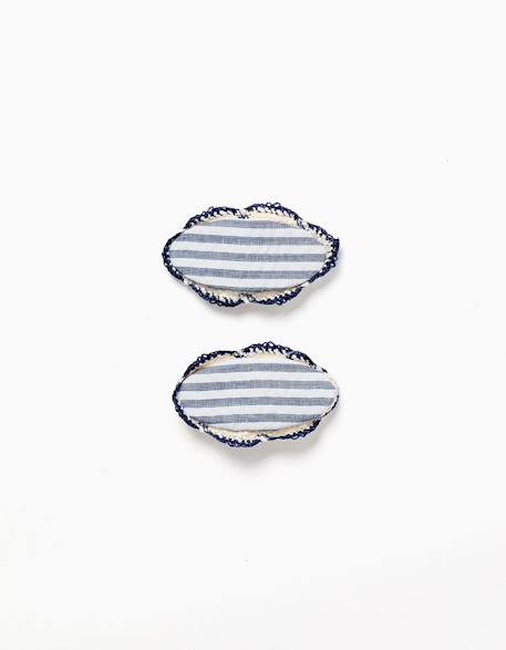 Lot de 2 barrettes ovales à rayures  - vertbaudet enfant
