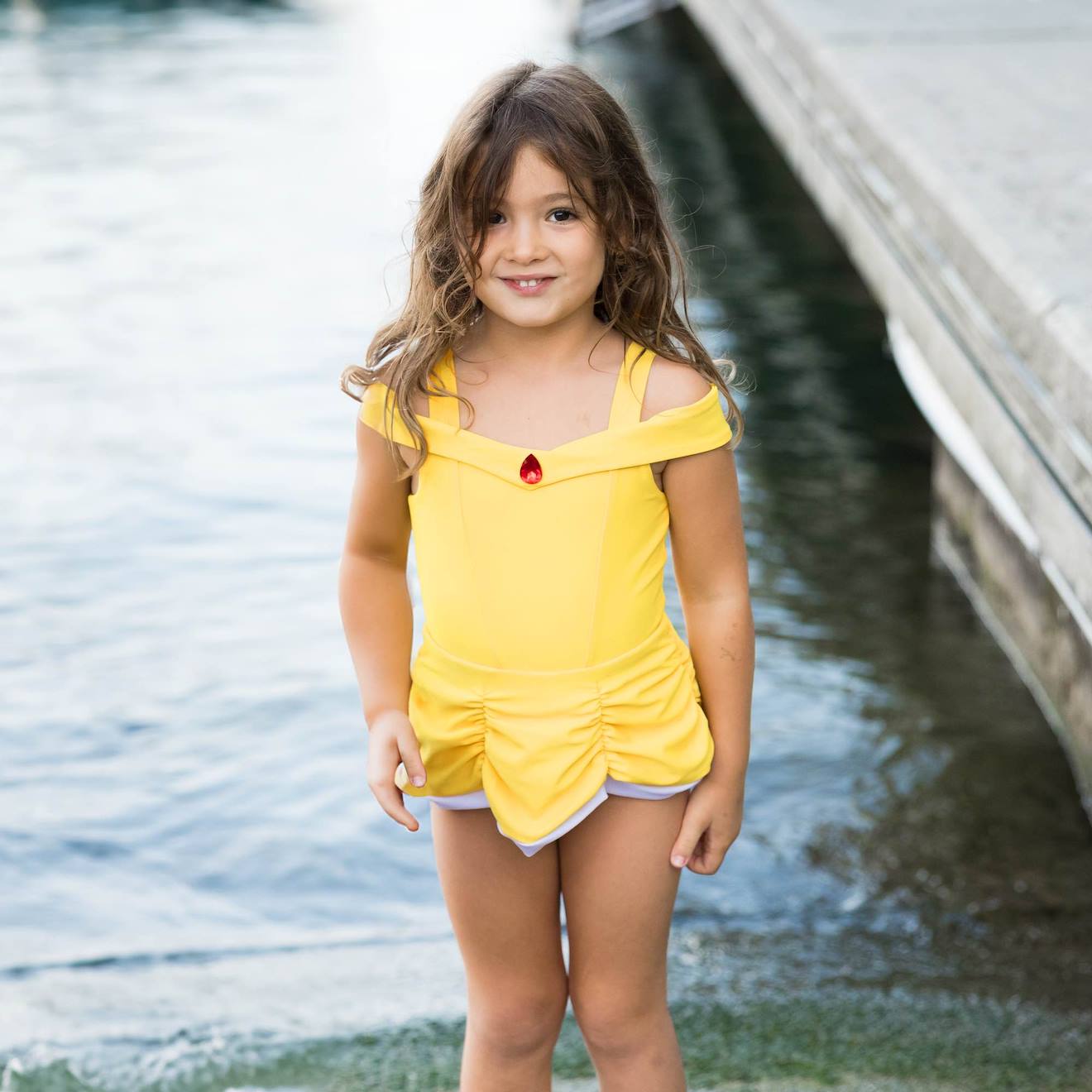 Maillot De Bain 1 Pièce Princesse Uv Upf 50+ Jaune