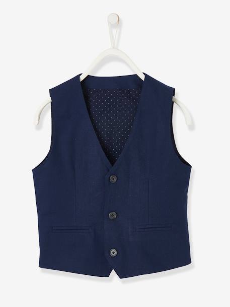 Veste garçon cérémonie sans manches en coton/ lin  - vertbaudet enfant