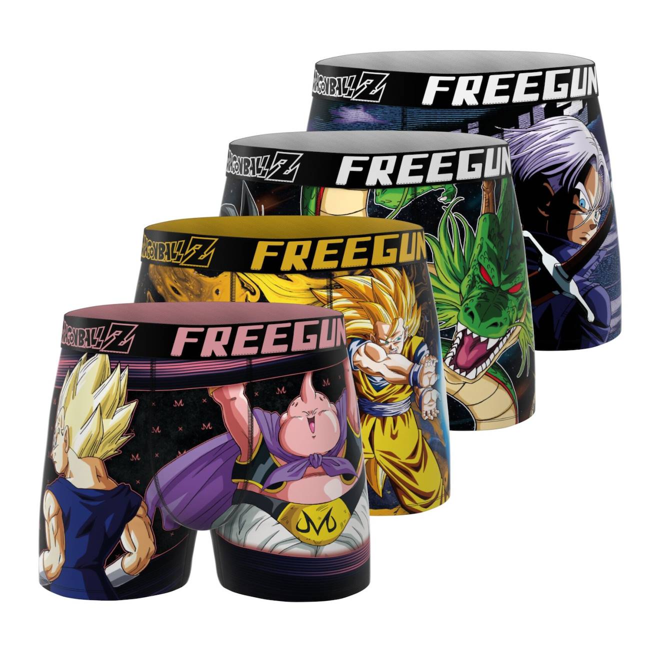 Lot De 4 Boxers Dragon Ball Z Noir/vert/violet/rose/bleu