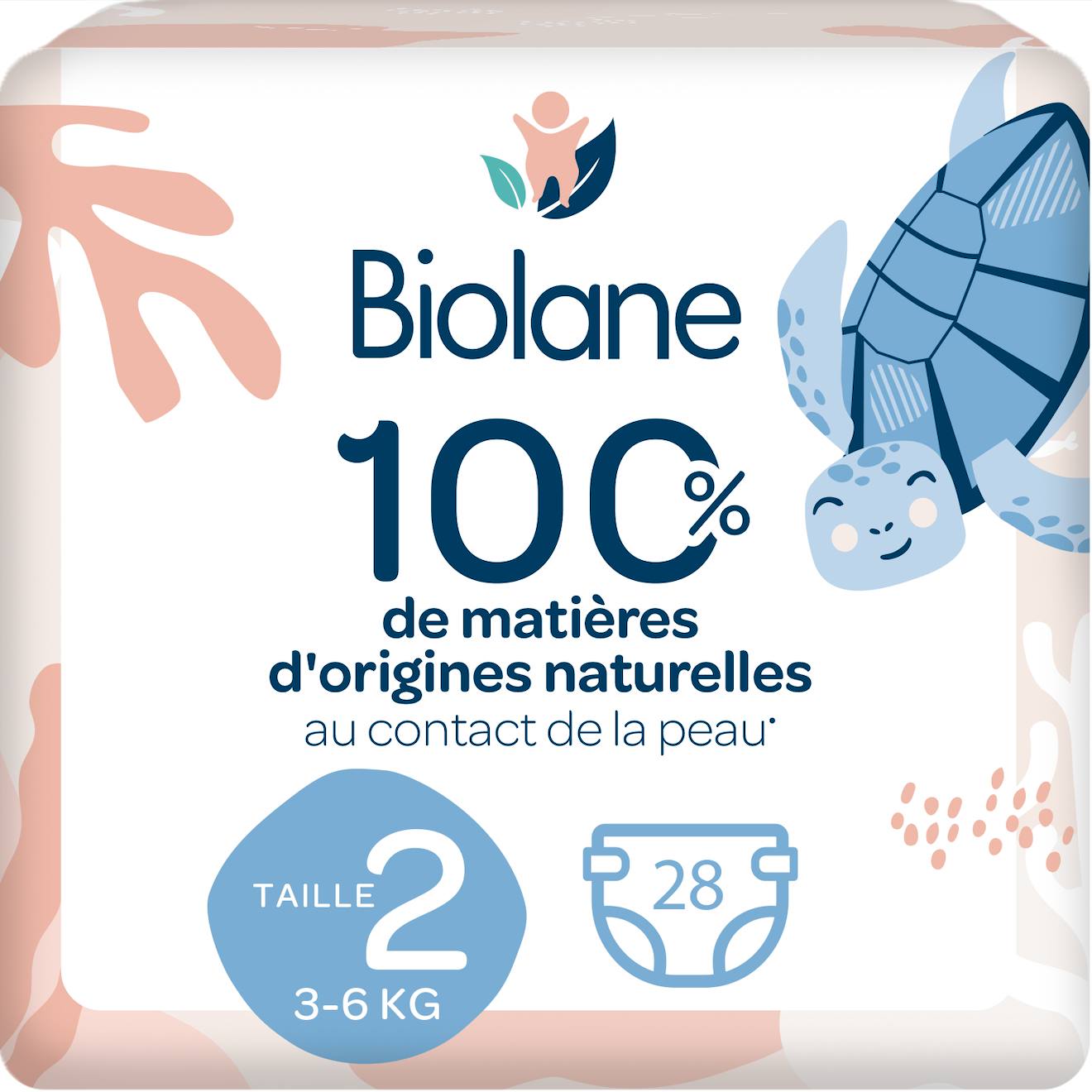 Couches Écologiques Taille 2 De 3 À 6kg - 28 Couches Blanc (Biolane) - Couverture