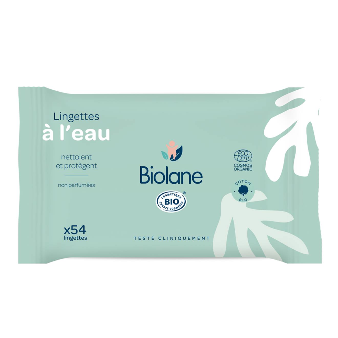 Lingettes À L'eau Certifiées Biologiques X54 (Biolane) - Image 1