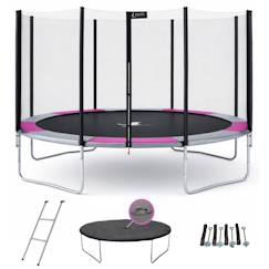 Jouet-Trampoline rond ø 430cm avec filet, échelle, bâche et kit ancrage - ralli 430