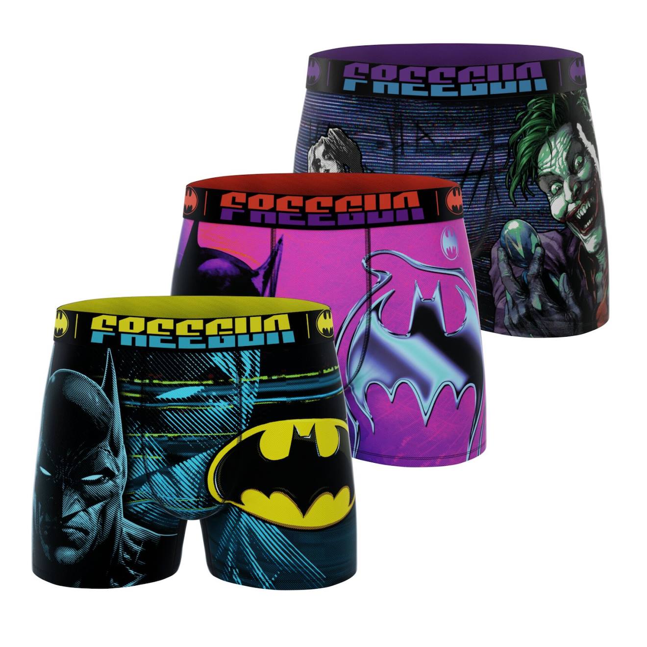 Lot De 3 Boxers Dc Comics Violet/jaune/bleu/noir
