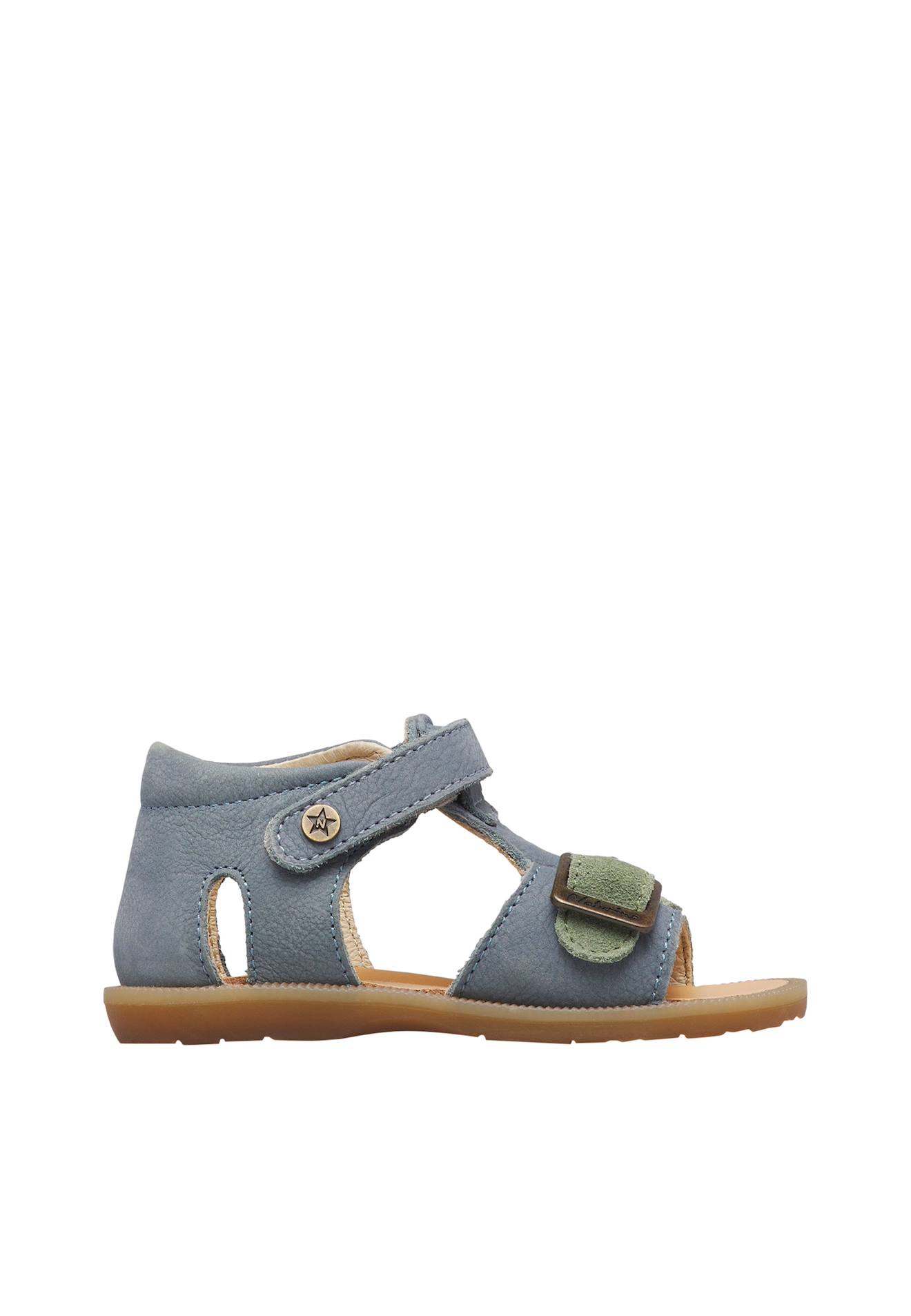 Sandales En Cuir Et En Daim Quarzo Céleste