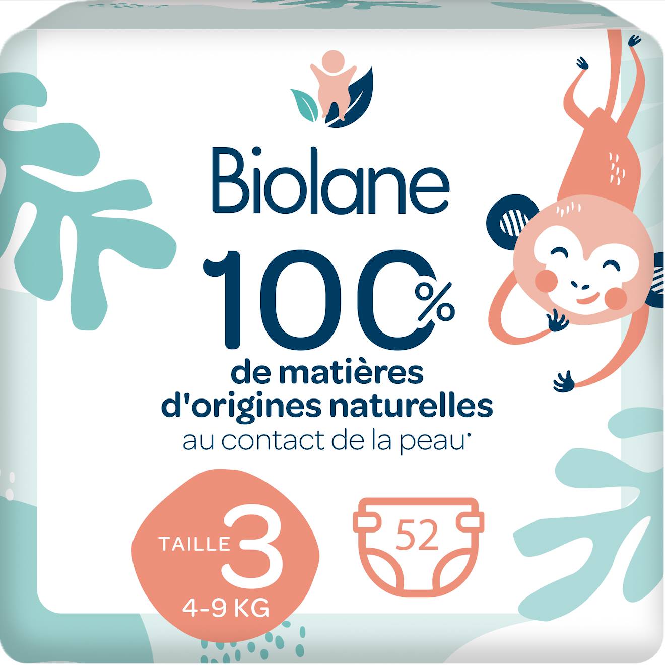 Couches Écologiques Taille 3 De 4 À 9kg - 52 Couches Blanc