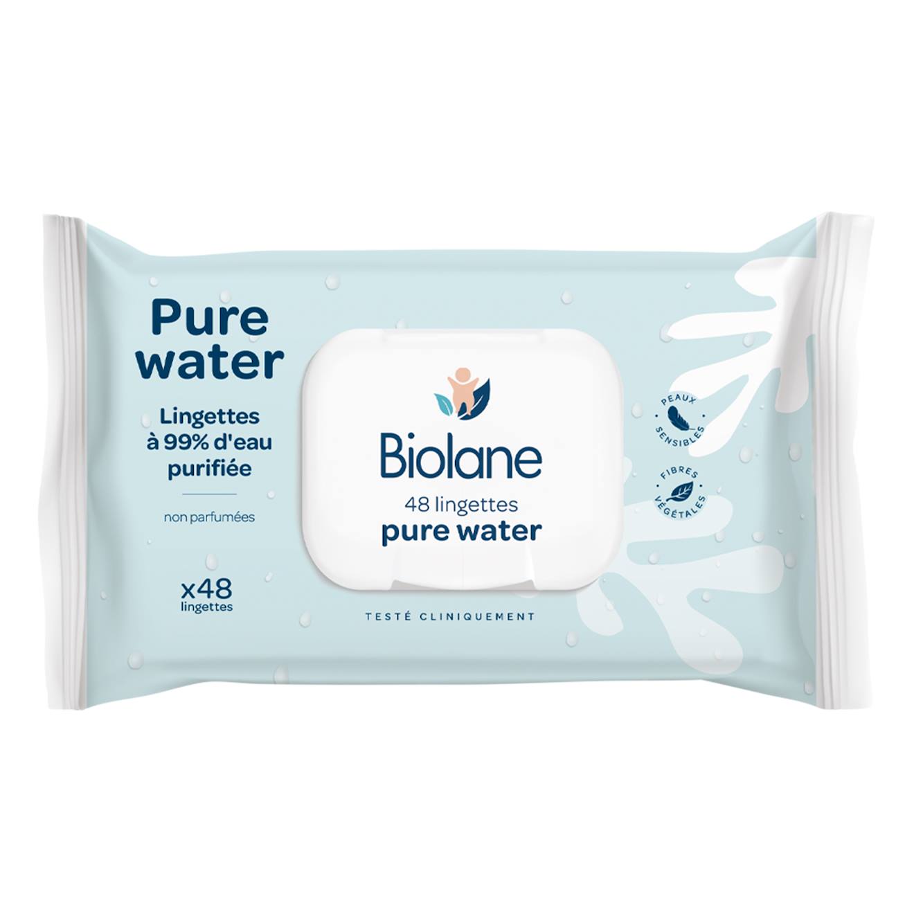 Lingettes Pure Water Blanc (Biolane) - Image 1