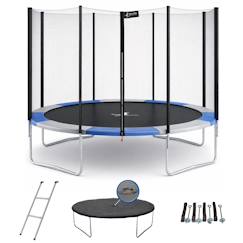 Jouet-Jeux de plein air-Aires de jeux-Trampoline rond ø300cm avec filet, échelle, bâche et kit d'ancrage - ralli 300