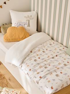 Parure housse de couette et taie d'oreiller MISSION SAFARI en gaze de coton, avec coton recyclé  - vertbaudet enfant