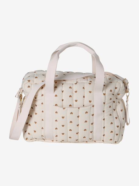 Vertbaudet - Sac à langer COLINA gaze de coton blanc imprimé