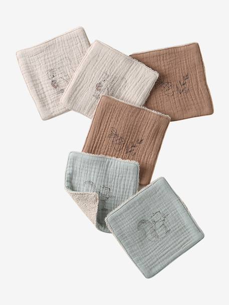 Vertbaudet - Lot 6 lingettes lavables pochon ficelle