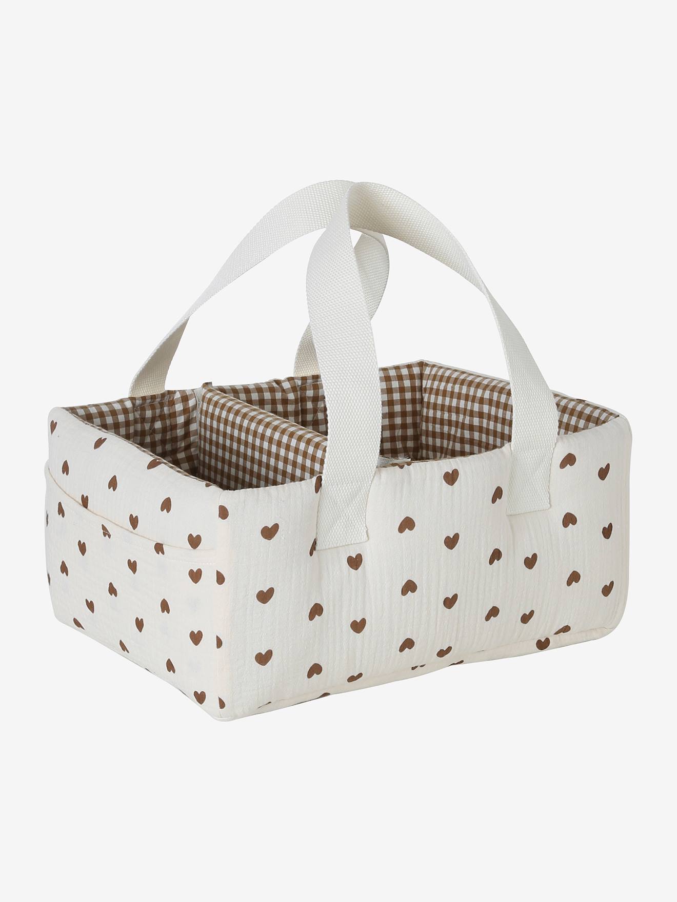 Panier de rangement deux compartiments écru (Vertbaudet) - Couverture