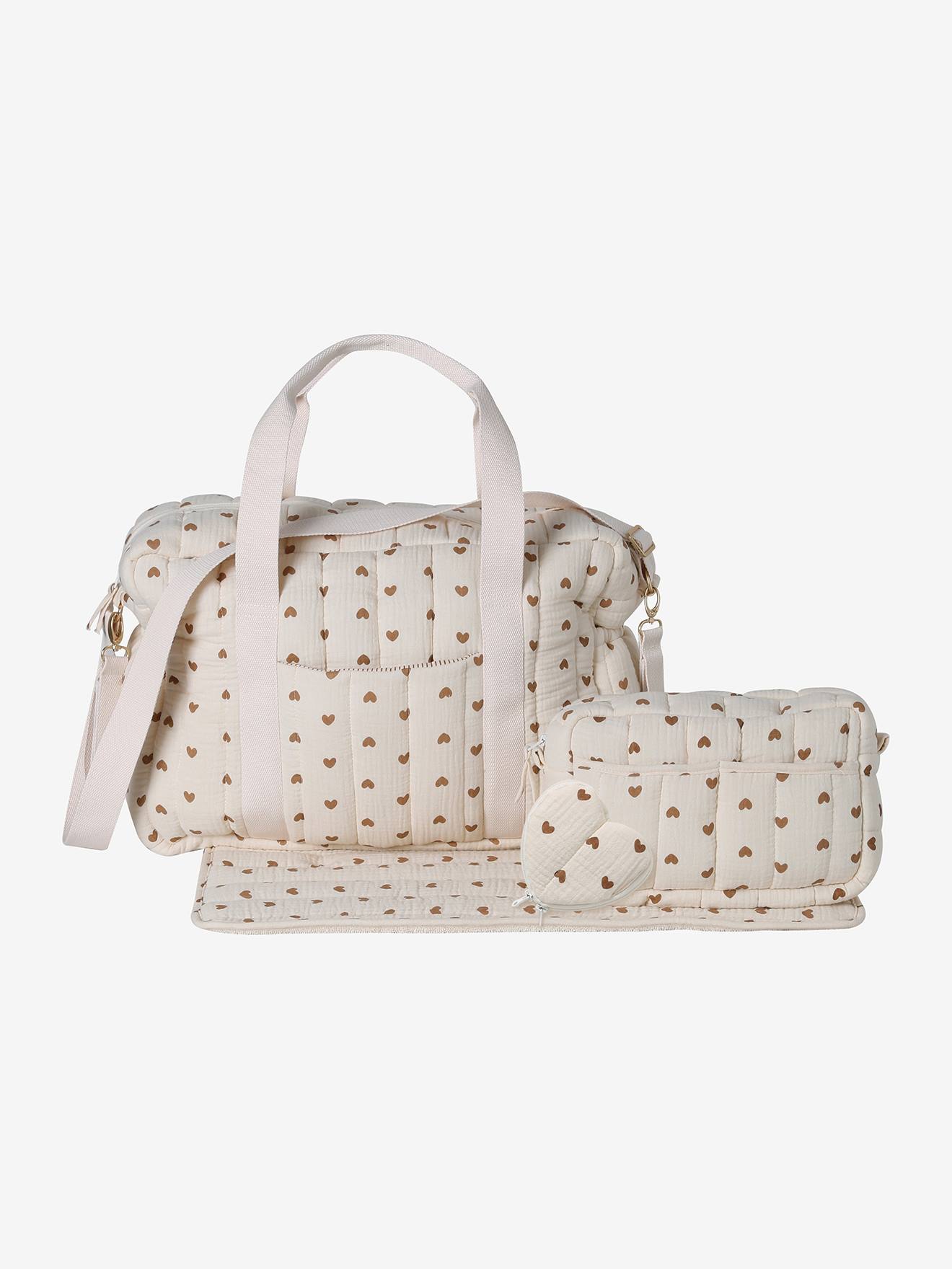 Sac à langer COLINA gaze de coton blanc imprimé (Vertbaudet) - Image 1