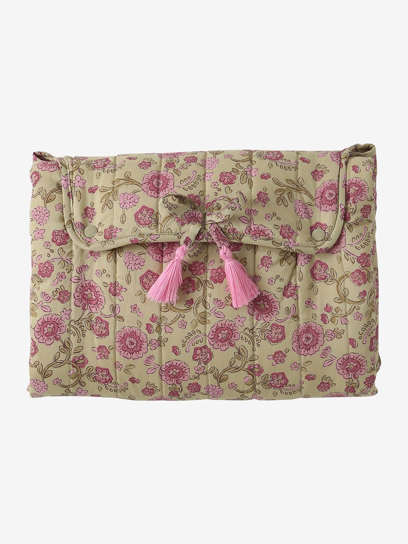 Tapis à langer de voyage rose imprimé (Vertbaudet) - Couverture