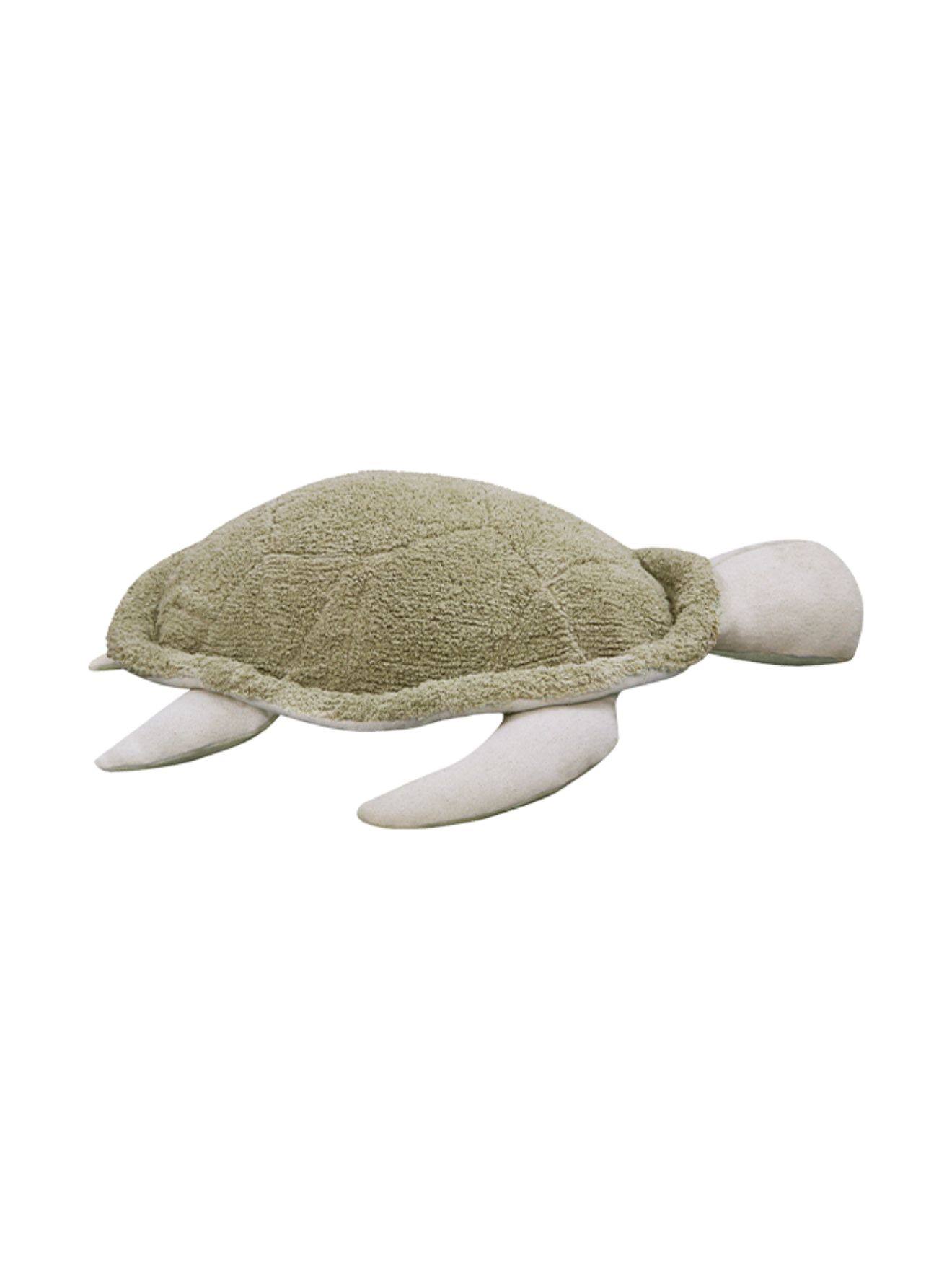 Pouf Enfant En Coton Mrs. Turtle Olive, Naturel (Lorena Canals) - Image 1