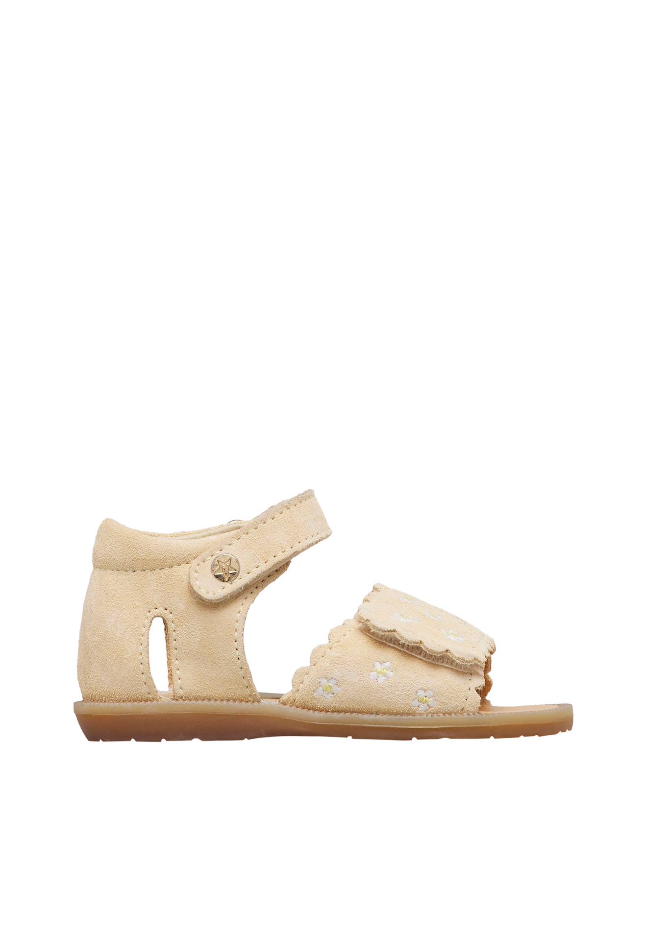 Sandales En Suède Avec Imprimé Marguerites Maya Embr Beige