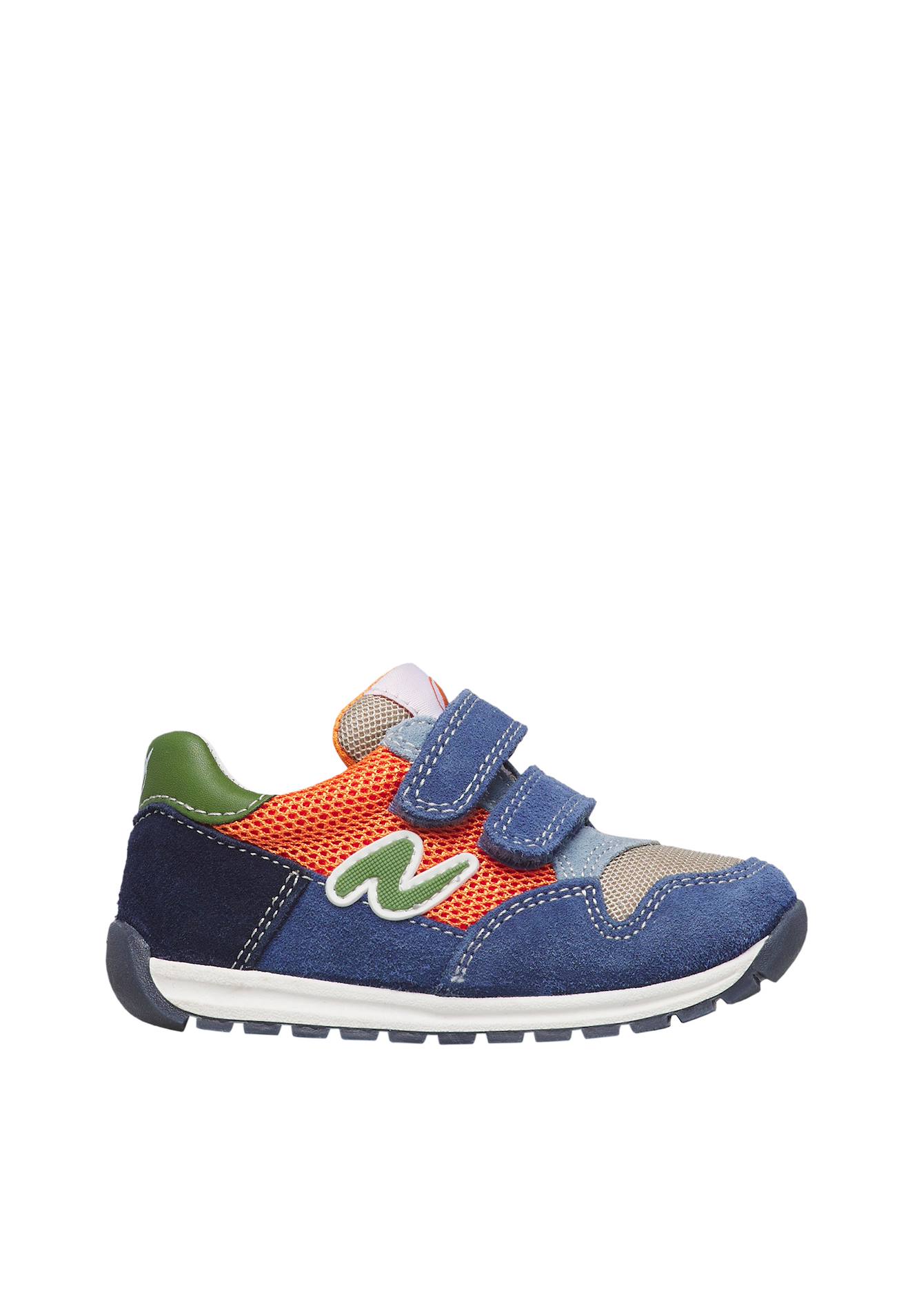 Sneakers En Cuir Et Tissu Sammy 3 Vl Bleu-orange 85$