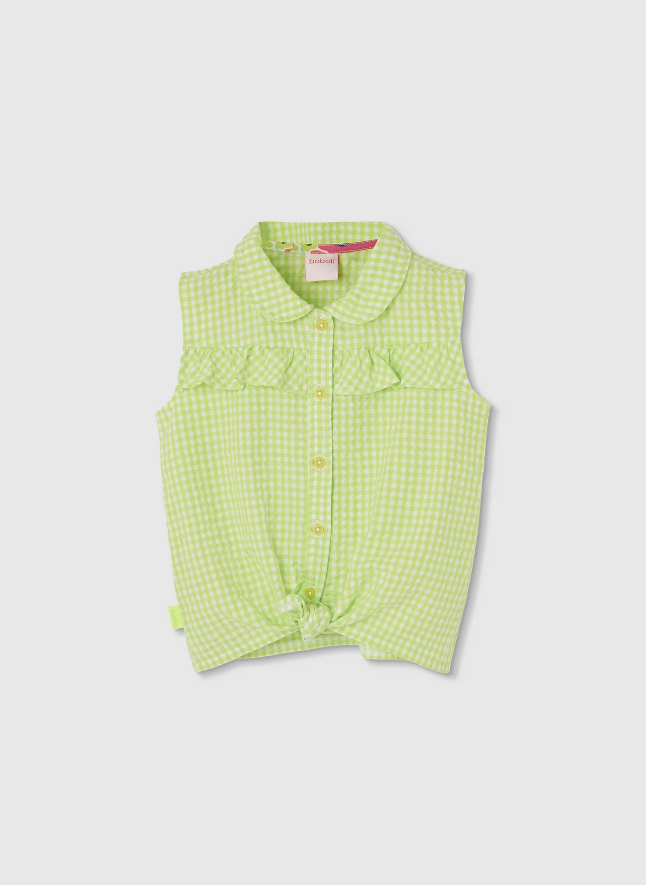 Chemise Fille Popeline À Carreaux Multicolore