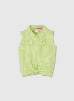 -Chemise fille popeline à carreaux