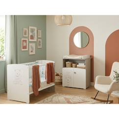 Chambre duo lit et commode à langer en bois - teddy  - vertbaudet enfant