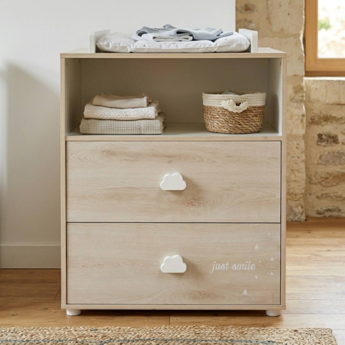 Commode À Langer En Bois - Smile Beige