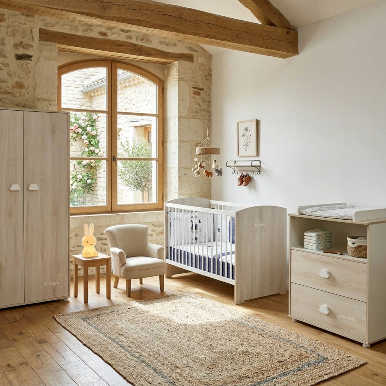 Lit bébé Puckdaddy Nele 140 x 70 cm en gris, réglable en hauteur avec barreaux amovibles - France Lit bébé Puckdaddy Nele 140 x 70 cm en gris, réglable en hauteur avec barreaux amovibles - France