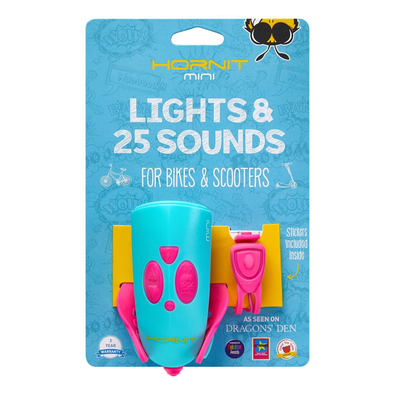 Klaxon Et Lumiere Pour Velo Et Trottinette Enfant Rose/mauve