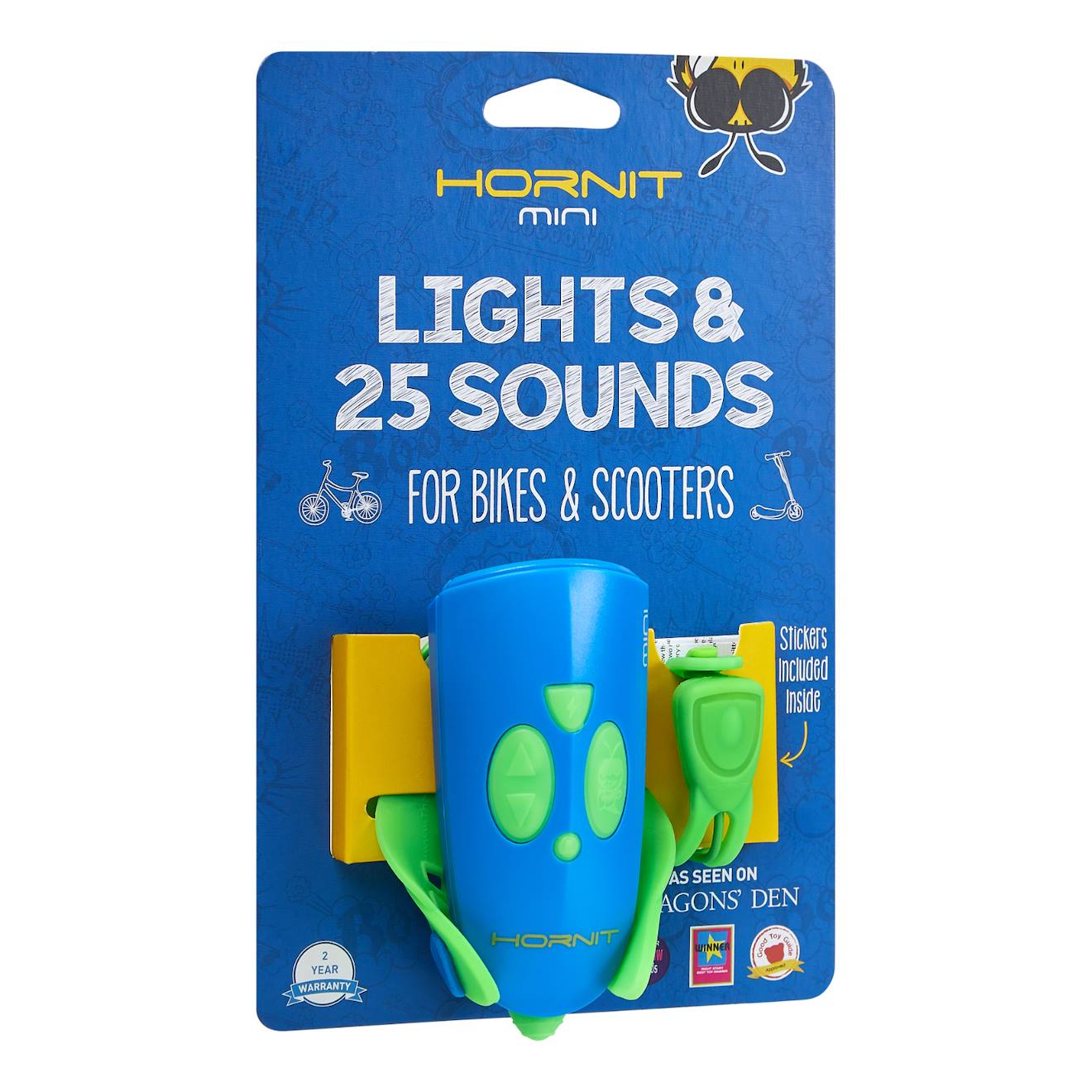 Klaxon Et Lumiere Pour Velo Et Trottinette Enfant Bleu/vert