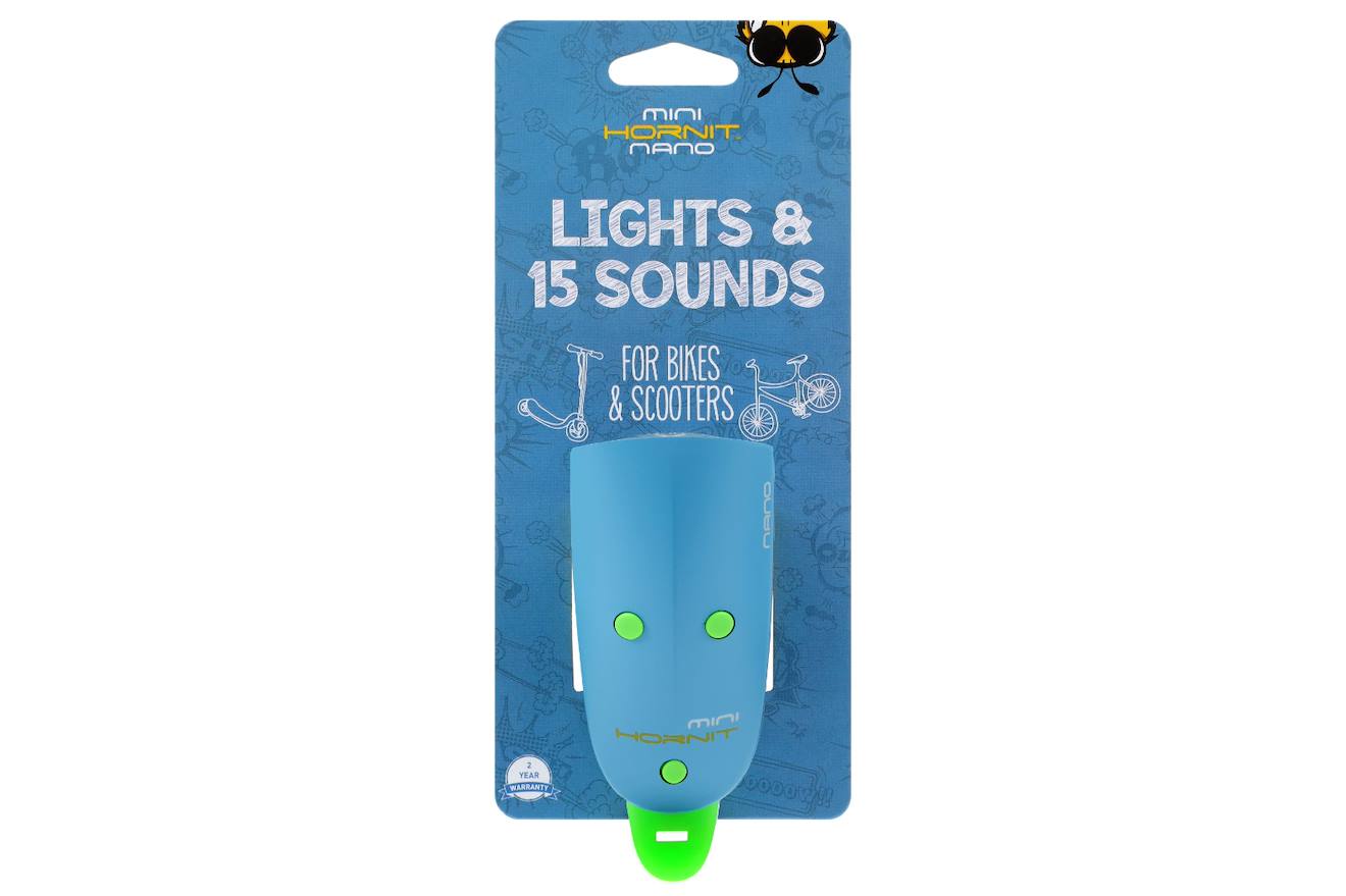 Klaxon Et Lumiere Pour Velo Et Trottinette Nano Bleu/vert