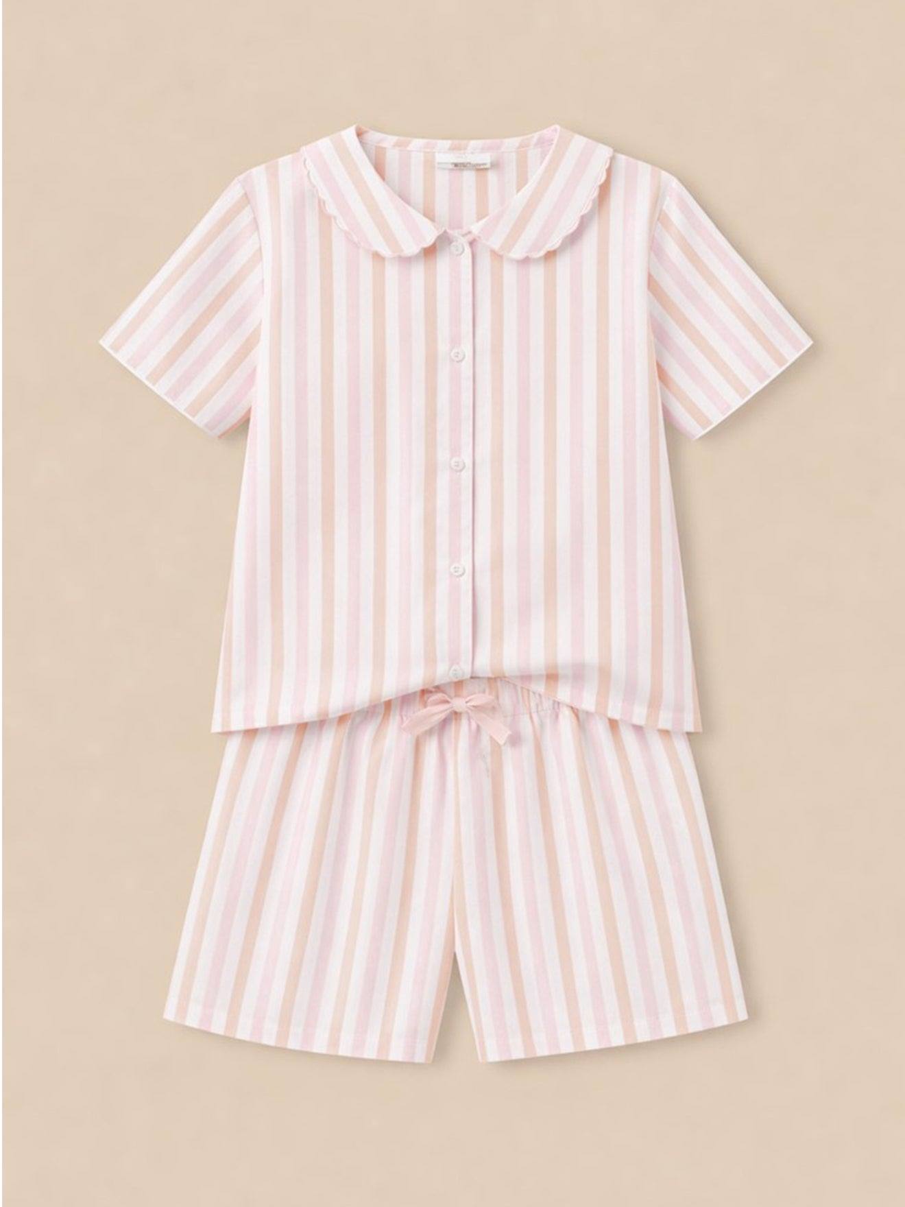 Pyjama rayé rayure rose